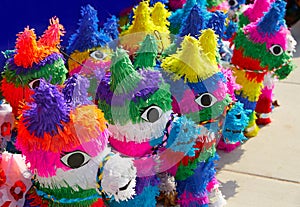 Mexican party pinatas tissue colorful paper photo