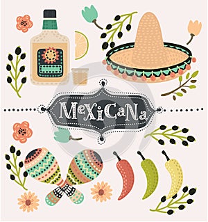 Mexican party vector decoration