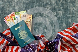 Mexican passport, peso with immigration citizenship, legalization in USA for Mexican citizens