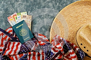 Mexican passport, peso, legalization in t United States for a Mexican citizen is naturalization photo