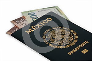 Mexican passport with some bills