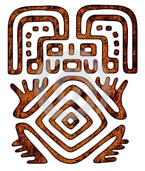 Mexican Pattern - Tribal Man Figure