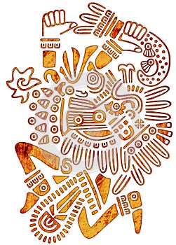 Mexican Pattern - Tribal Man Figure