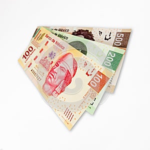 Mexican peso bills.