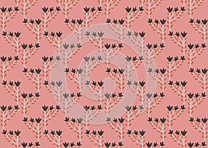 Mexican pink flowers simple and cute pattern
