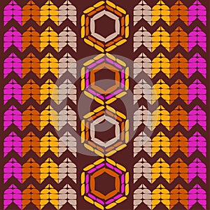 Mexican plaid. Navajo. Seamless pattern. Design with manual hatching. Textile. Ethnic boho ornament.