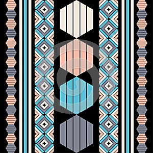 Mexican plaidMexican plaid. Navajo. Seamless pattern. Design with manual hatching. Textile. Ethnic boho ornament.