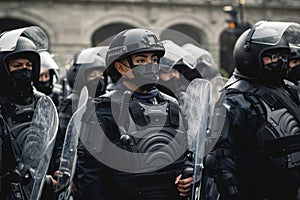 Mexican police women prepare to repress feminist protest