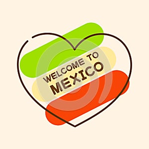 Mexican Poster In Retro Style. Welcome To Mexico Vector Illustration