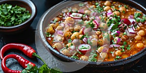 Mexican pozole sauce salsa ranchera, made with onions, garlic, Chili, toasted cumin seeds, Mexican oregano, green