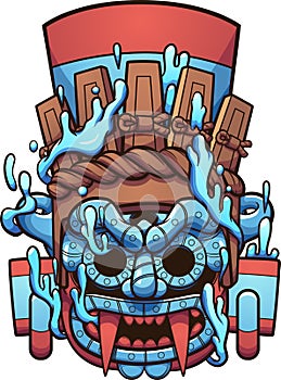 Mexican prehispanic Tlaloc Aztec god water vesse photo