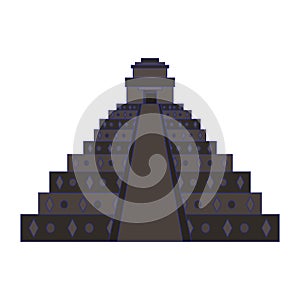 Mexican pyramid monument isolated vector illustration