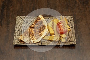 Mexican quesadilla menu with homemade chips