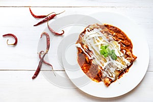 Mexican red enchiladas