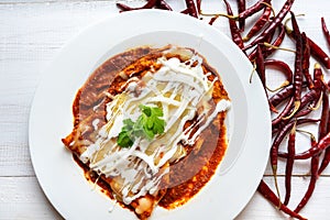 Mexican red enchiladas