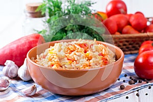 Mexican Rice - Rice cooked with tomato sauce