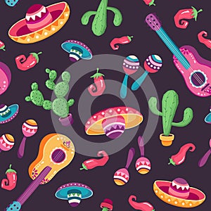 Mexican seamless pattern vector illustration