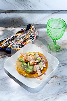 Mexican Shrimp Tostada Taco