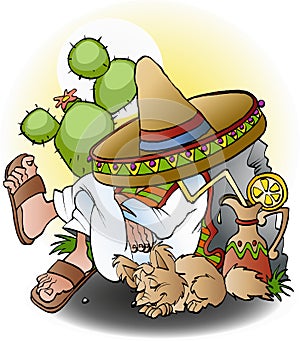 Mexican siesta cartoon photo