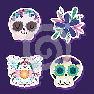 mexican skulls and flower