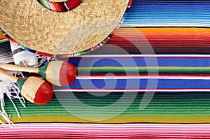 Mexican sombrero blanket background copy space