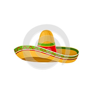 Mexican sombrero hat vector Illustration on a white background photo