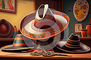 Mexičan na stůl v klobouk dílna 