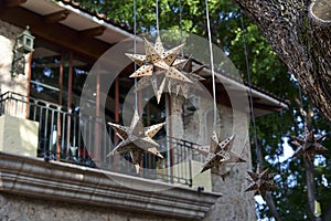 Mexican stars hanging handicraft, tin metal made sculptures