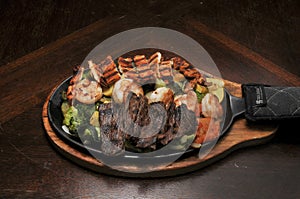 Mexican Steak Chicken Shrimp Fajitas