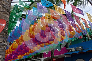 Mexican Street Decorative Papers in Sayulita Town Mexico.