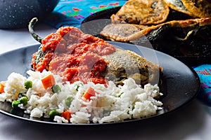Mexican stuffed chili Chiles Rellenos photo