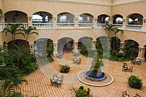 Mexican style hotel lobby