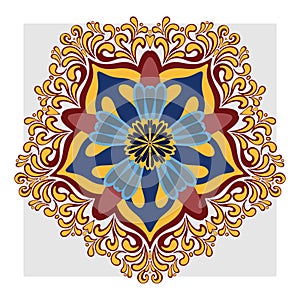 Mexican-style patterns. Multilayered ornament