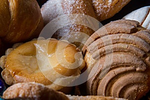 Mexican sweet bread close up