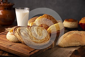 Mexican sweet bread assortment and oreja photo