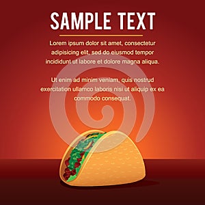 Mexican Taco Templat. Vector Image