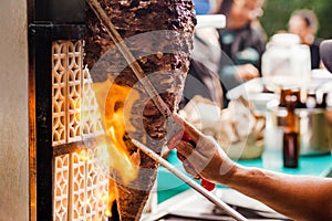 Mexican Tacos al Pastor in Mexico city street food