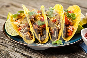 Mexican tacos with beef