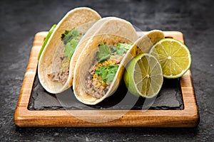 Mexican tacos with beef