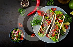 Mexican tacos with beef