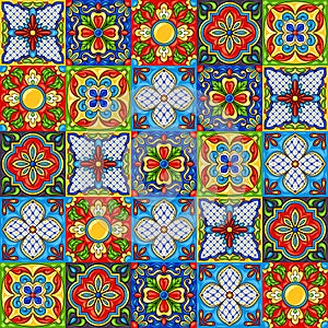 Mexican talavera ceramic tile pattern.