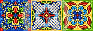 Mexican talavera ceramic tile pattern.