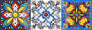 Mexican talavera ceramic tile pattern.