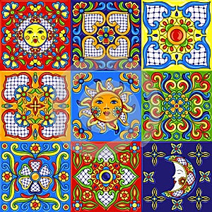 Mexican talavera ceramic tile pattern.