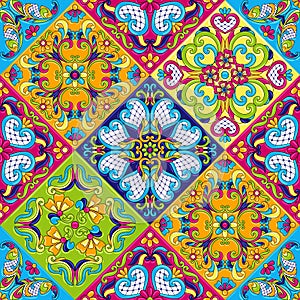 Mexican talavera ceramic tile pattern.