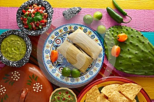 Mexican Tamale tamales of corn leaves