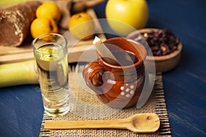 Mexican tequila and fruits punch photo