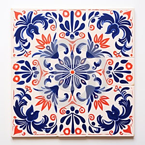 Mexican Tile Design Inspired By James Jean With Risograph Printing photo