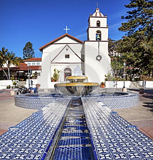 Mexican Tile Fountain Mission San Buenaventura Ventura California