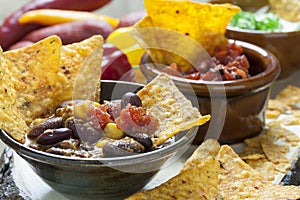 Mexican Tortilla Chips with Salsa Dip